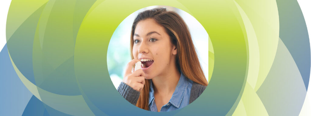 Young woman taking her allergy drop prescription